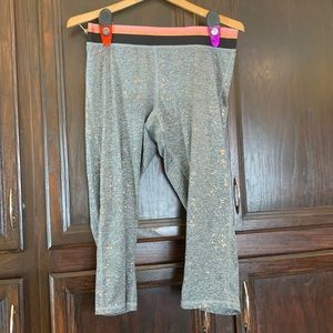 *3/$10* Space-dye metallic splatter - grey 3/4 running tights XL